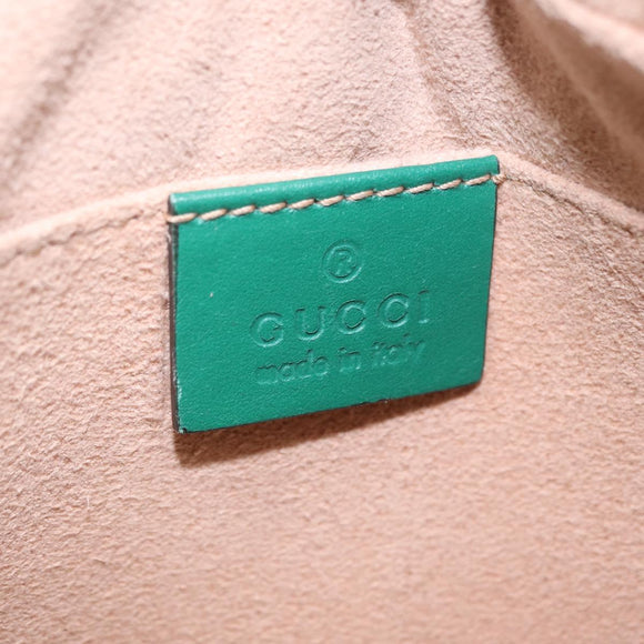 GUCCI GG Marmont Chain Shoulder Bag Leather Green Gold Tone 447632 Auth ka6487V