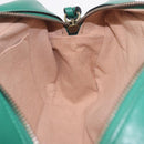 GUCCI GG Marmont Chain Shoulder Bag Leather Green Gold Tone 447632 Auth ka6487V-23