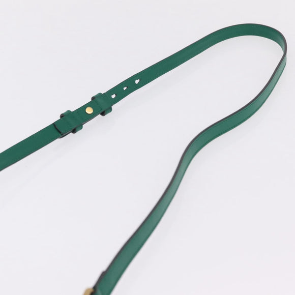 GUCCI GG Marmont Chain Shoulder Bag Leather Green Gold Tone 447632 Auth ka6487V