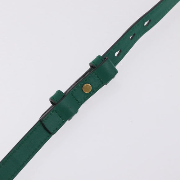 GUCCI GG Marmont Chain Shoulder Bag Leather Green Gold Tone 447632 Auth ka6487V