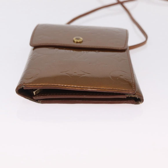 LOUIS VUITTON Monogram Vernis Walker Wallet Bronze M91154 LV Auth ka6490