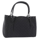 GUCCI GG Canvas Tote Bag Black Silver 115015 Auth ka6491-1
