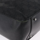GUCCI GG Canvas Tote Bag Black Silver 115015 Auth ka6491-10
