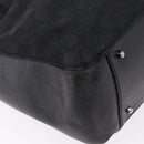 GUCCI GG Canvas Tote Bag Black Silver 115015 Auth ka6491-12
