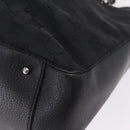 GUCCI GG Canvas Tote Bag Black Silver 115015 Auth ka6491-13