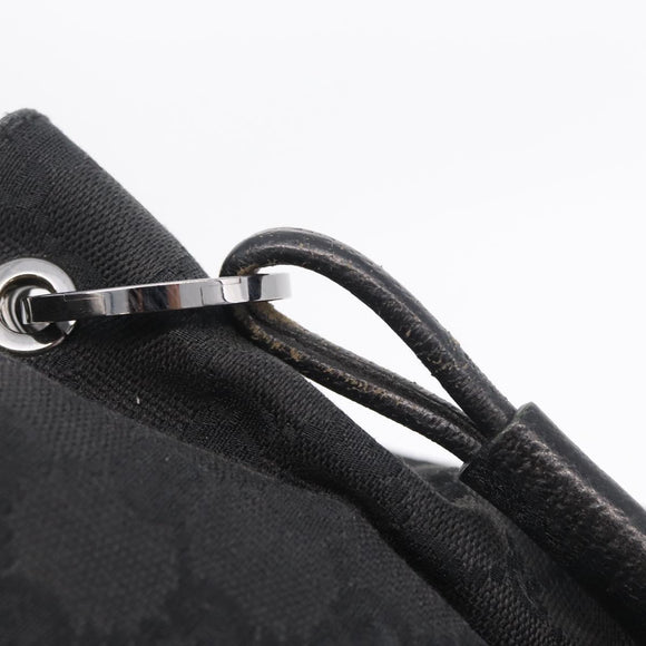 GUCCI GG Canvas Tote Bag Black Silver 115015 Auth ka6491