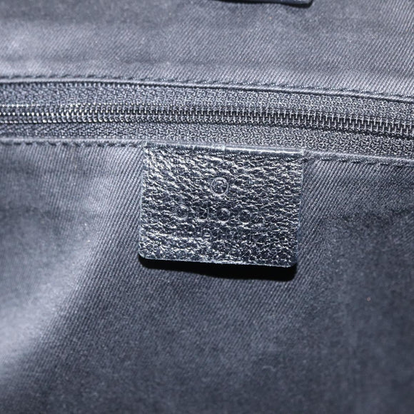GUCCI GG Canvas Tote Bag Black Silver 115015 Auth ka6491