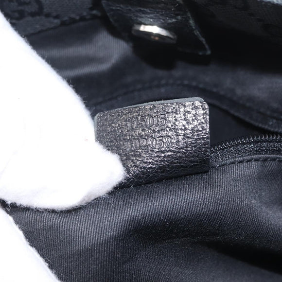 GUCCI GG Canvas Tote Bag Black Silver 115015 Auth ka6491