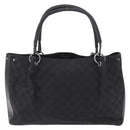 GUCCI GG Canvas Tote Bag Black Silver 115015 Auth ka6491-3