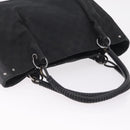 GUCCI GG Canvas Tote Bag Black Silver 115015 Auth ka6491-6