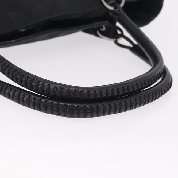GUCCI GG Canvas Tote Bag Black Silver 115015 Auth ka6491