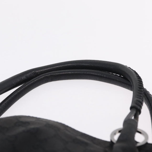 GUCCI GG Canvas Tote Bag Black Silver 115015 Auth ka6491