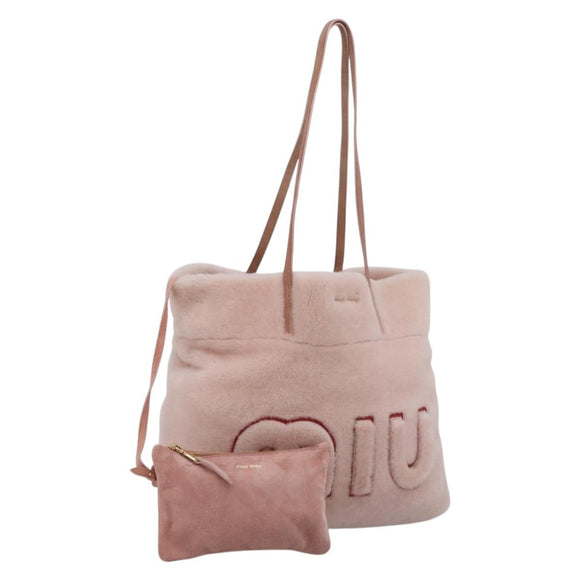 Miu Miu Shoulder Bag Fur Pink Auth ka6494V
