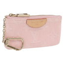 LOUIS VUITTON Monogram Denim Pochette Cles Coin Purse Pink M13208 Auth ka6496M-1