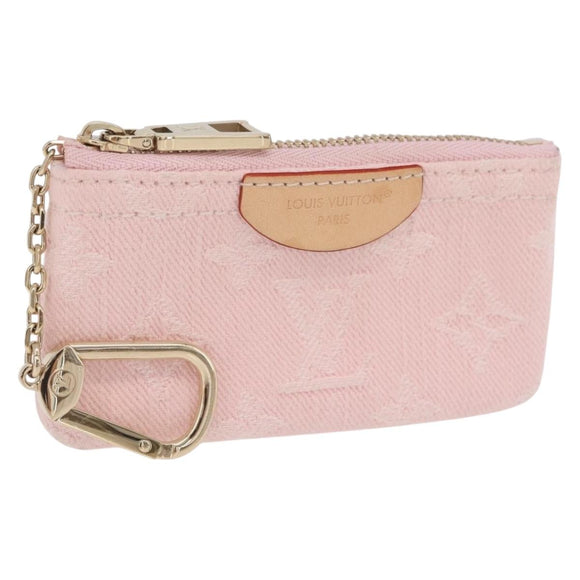 LOUIS VUITTON Monogram Denim Pochette Cles Coin Purse Pink M13208 Auth ka6496M