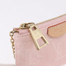 LOUIS VUITTON Monogram Denim Pochette Cles Coin Purse Pink M13208 Auth ka6496M-9