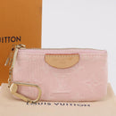 LOUIS VUITTON Monogram Denim Pochette Cles Coin Purse Pink M13208 Auth ka6496M-12