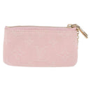 LOUIS VUITTON Monogram Denim Pochette Cles Coin Purse Pink M13208 Auth ka6496M-2