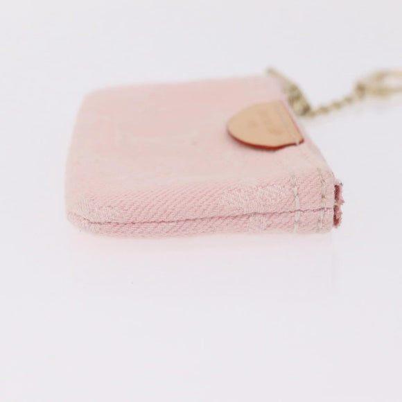 LOUIS VUITTON Monogram Denim Pochette Cles Coin Purse Pink M13208 Auth ka6496M