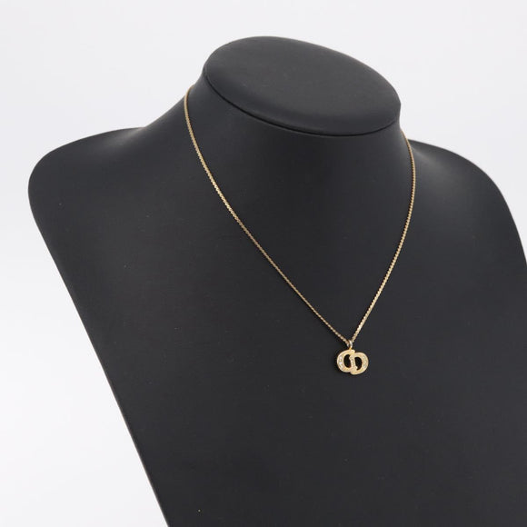 Christian Dior Necklace Metal Gold Tone Auth ka6499