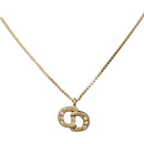 Christian Dior Necklace Metal Gold Tone Auth ka6499-1