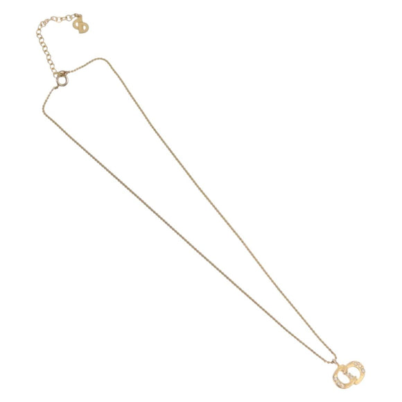 Christian Dior Necklace Metal Gold Tone Auth ka6499