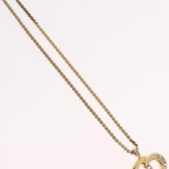 Christian Dior Necklace Metal Gold Tone Auth ka6499