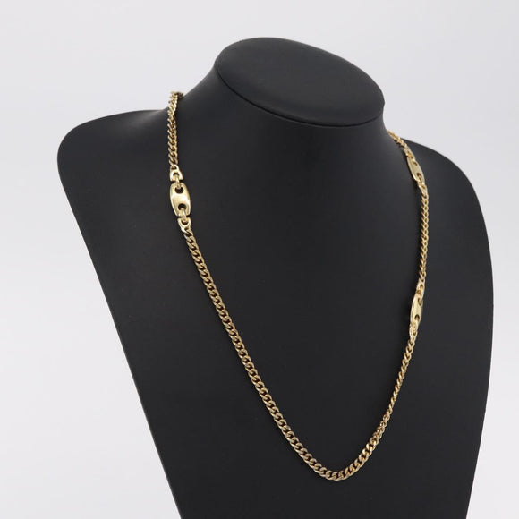 Christian Dior Necklace Metal Gold Tone Auth ka6501