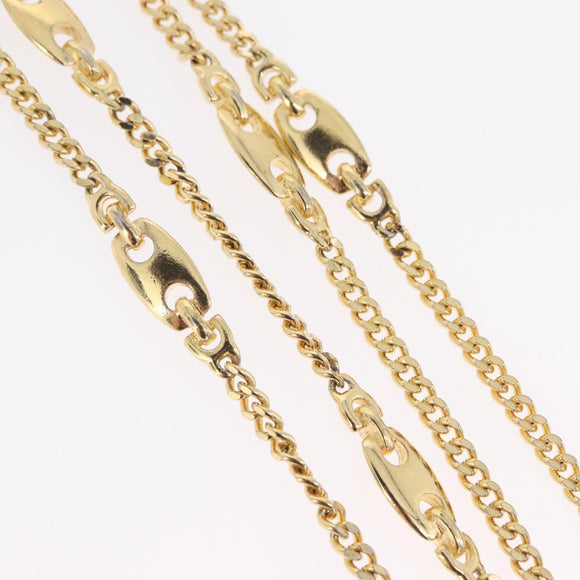 Christian Dior Necklace Metal Gold Tone Auth ka6501