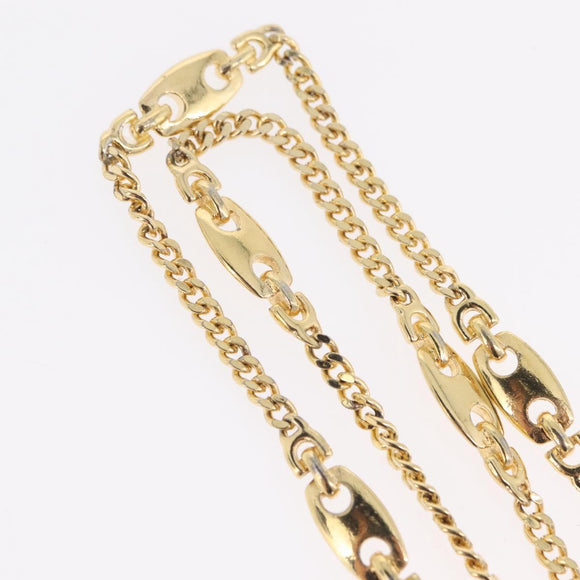 Christian Dior Necklace Metal Gold Tone Auth ka6501