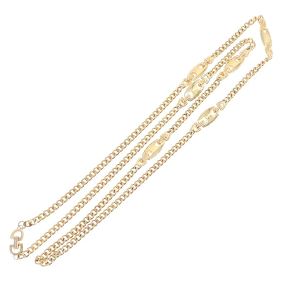 Christian Dior Necklace Metal Gold Tone Auth ka6501