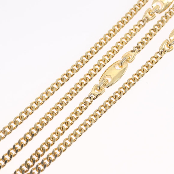 Christian Dior Necklace Metal Gold Tone Auth ka6501