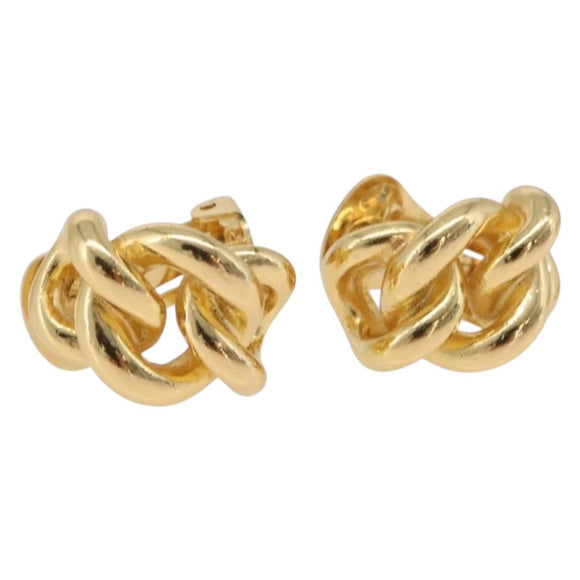 Christian Dior Earring Metal Gold Tone Auth ka6502