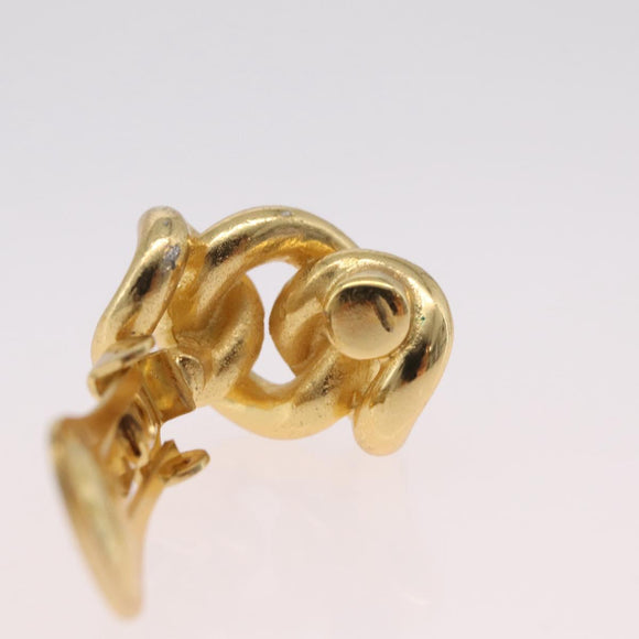 Christian Dior Earring Metal Gold Tone Auth ka6502