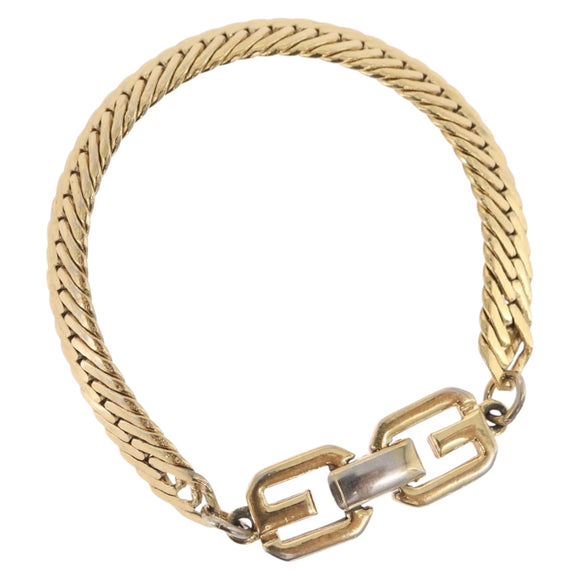 GIVENCHY Bracelet Metal Gold Tone Auth ka6505