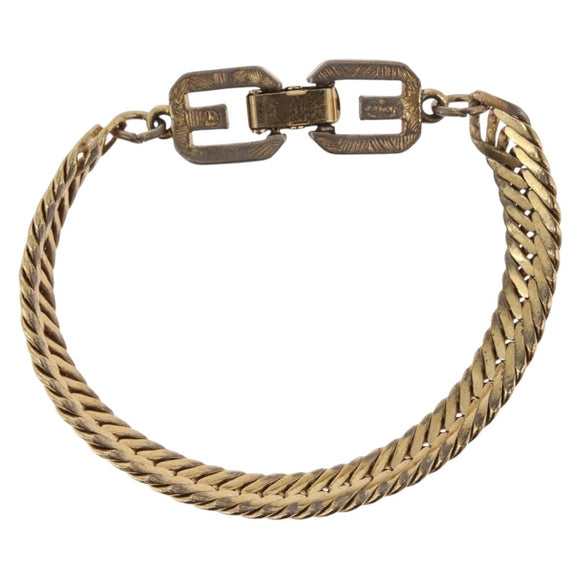 GIVENCHY Bracelet Metal Gold Tone Auth ka6505