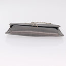 Christian Dior Chain Shoulder Bag Leather Silver Auth ka6506-6