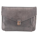 Christian Dior Chain Shoulder Bag Leather Silver Auth ka6506-13