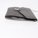 Christian Dior Chain Shoulder Bag Leather Silver Auth ka6506-4
