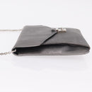Christian Dior Chain Shoulder Bag Leather Silver Auth ka6506-5