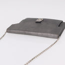 Christian Dior Chain Shoulder Bag Leather Silver Auth ka6506-7