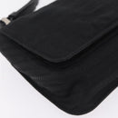 PRADA Shoulder Bag Nylon Black Silver Auth ka6507-14