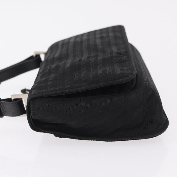 PRADA Shoulder Bag Nylon Black Silver Auth ka6507