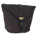 Saint Laurent Shoulder Bag Canvas Black Gold Tone Auth ka6508-1