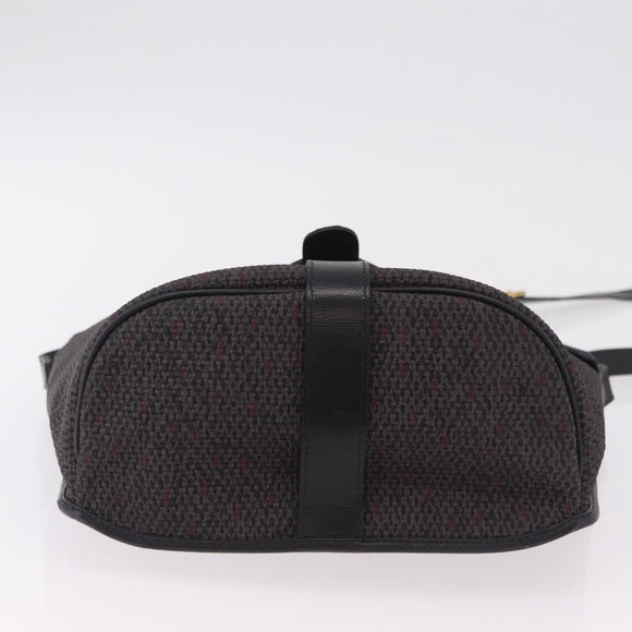 Saint Laurent Shoulder Bag Canvas Black Gold Tone Auth ka6508