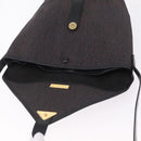 Saint Laurent Shoulder Bag Canvas Black Gold Tone Auth ka6508-11