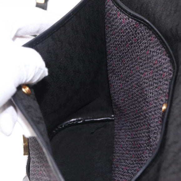 Saint Laurent Shoulder Bag Canvas Black Gold Tone Auth ka6508