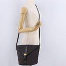 Saint Laurent Shoulder Bag Canvas Black Gold Tone Auth ka6508-27