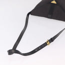 Saint Laurent Shoulder Bag Canvas Black Gold Tone Auth ka6508-8