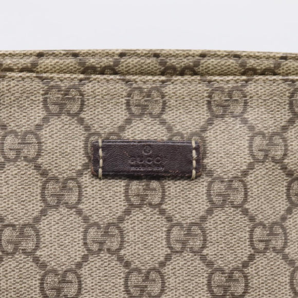 GUCCI GG Supreme Shoulder Bag PVC Beige Gold Tone 201446 Auth ka6509